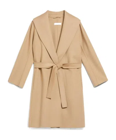 Max Mara Long-sleeved Coat In Neutral