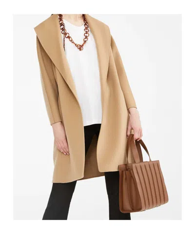 Max Mara Long-sleeved Coat In Neutral
