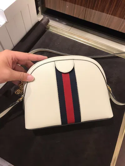 Gucci Ophidia Small Shoulder Bag In White