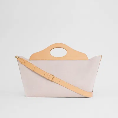 Burberry Grey Lambskin Soft Pocket Medium Tote In Neutral