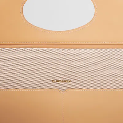 Burberry Grey Lambskin Soft Pocket Medium Tote In Neutral