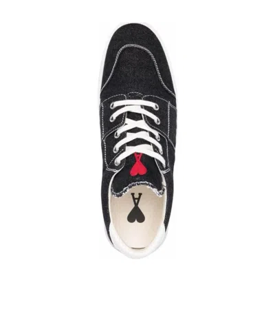Ami Alexandre Mattiussi Ami De Coeur Low-top Sneakers In Black