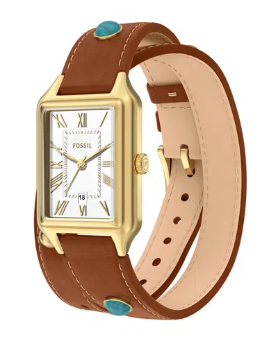Fossil Women's Raquel Three-hand Date Brown Leather Watch In Brown