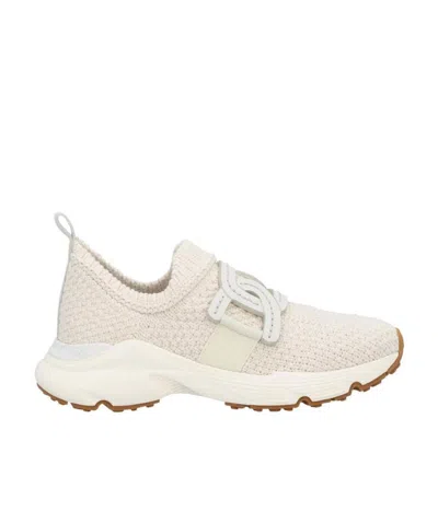 Tod's Chain Link Embellished Sneakers In White