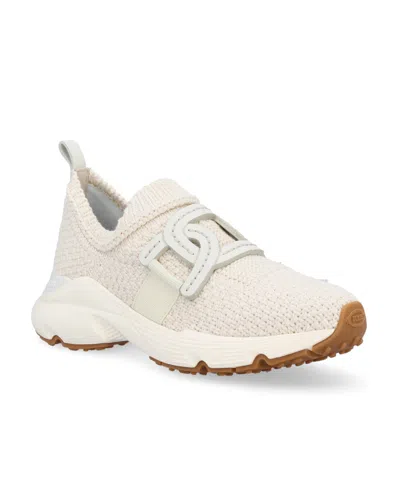 Tod's Chain Link Embellished Sneakers In White