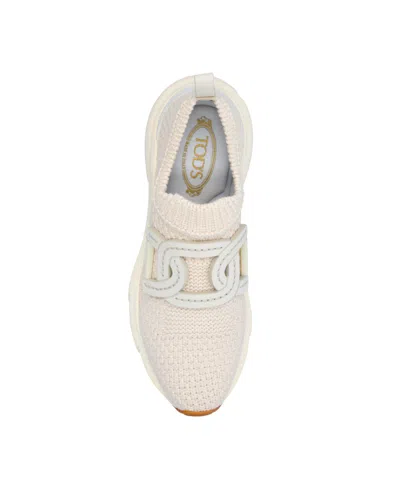 Tod's Chain Link Embellished Sneakers In White
