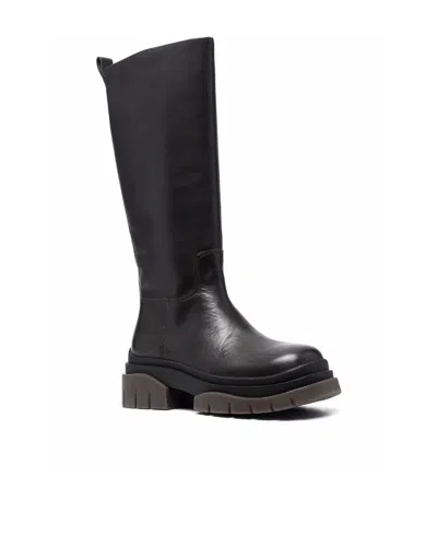 Ash Supremium 60mm Knee Length Leather Boots In Black