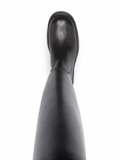 Ash Supremium 60mm Knee Length Leather Boots In Black