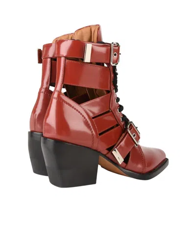 Chloé Woman Ankle Boots Chocolate Brown Size 9 Leather In Multi