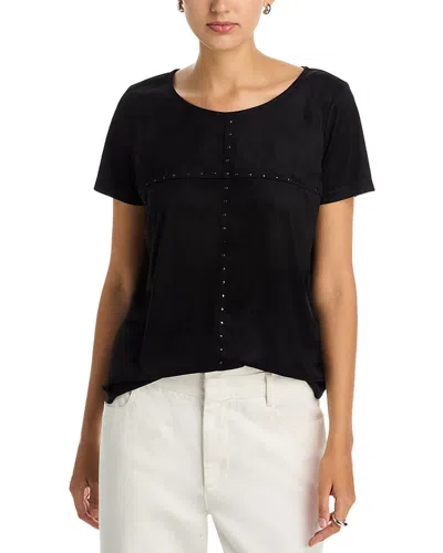 Single Thread Faux Suede Top In Black
