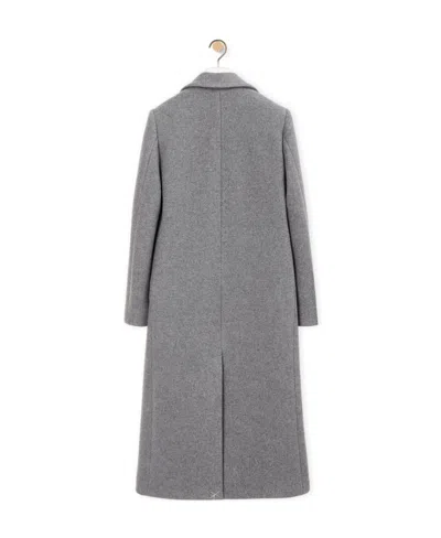 Loewe Single Breasted Coat In Wool And Cashmere In Multi