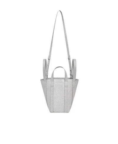 Balenciaga Borsa Tote A Tracolla Everyday Xs North-south In Tessuto Scintillante Da Donna In Argento In Gray