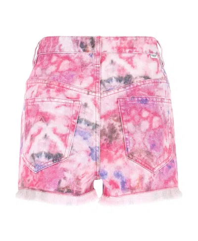 Isabel Marant Étoile Tie-dyed Frayed Shorts In Pink