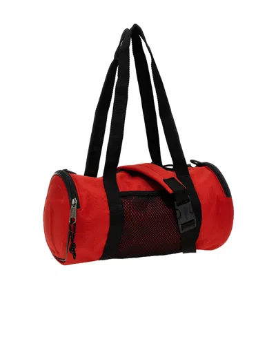 Eastpak X Telfar Medium Duffle Logo Patch Shoulder Bag In Red