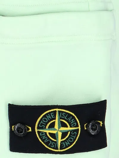 Stone Island Compass-patch Drawstring Cargo Shorts In Green