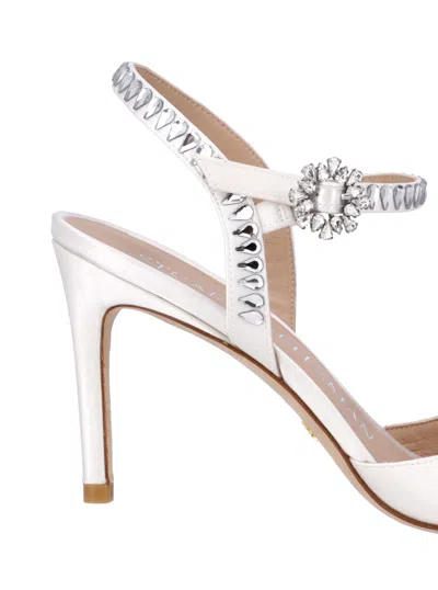 Stuart Weitzman Pointed-toe Ankle Strapped Pumps In White