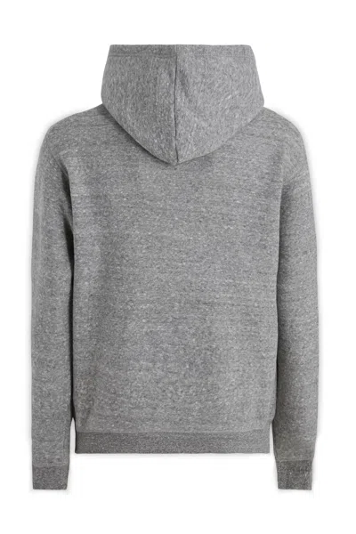 Dsquared2 Graphic Printed Drawstring Hoodie In Gray