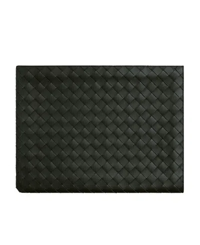 Bottega Veneta Intrecciato Semi-zipper Handbag In Black