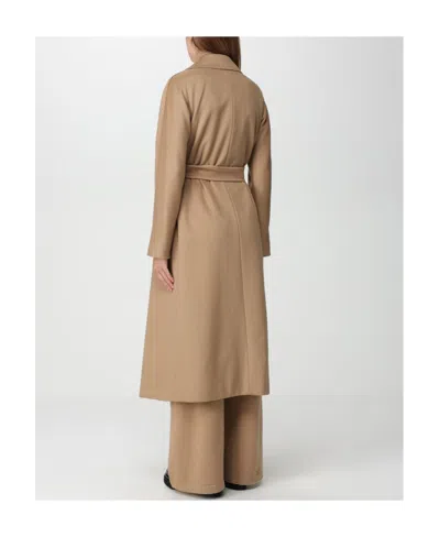 Max Mara Strap-up Coat In Brown
