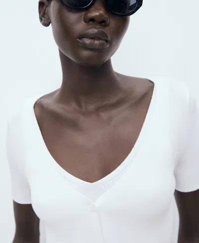 Mango Sweater White In White