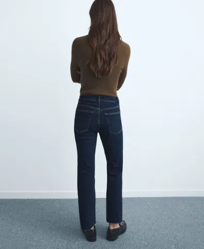 Mango Women's Sienna Flared Cropped Jeans In Blue