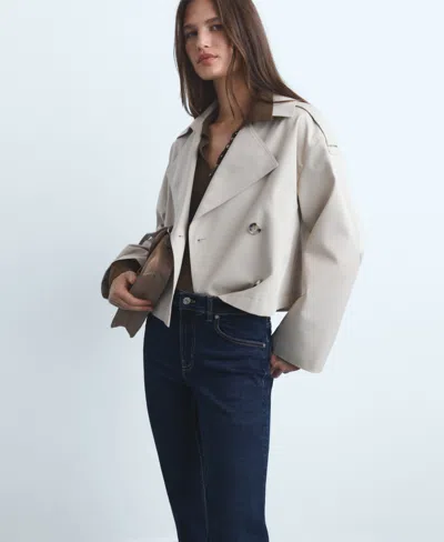 Mango Women's Sienna Flared Cropped Jeans In Blue