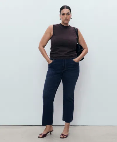 Mango Women's Sienna Flared Cropped Jeans In Blue