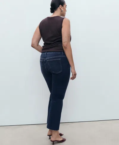 Mango Women's Sienna Flared Cropped Jeans In Blue