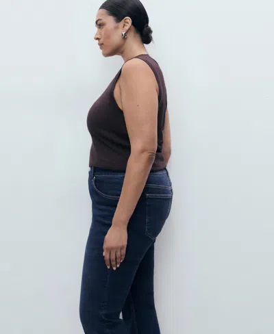 Mango Women's Sienna Flared Cropped Jeans In Blue