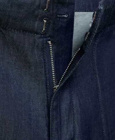 Mango Wide Leg Denim Pants With Stitching Open Blue In Blue