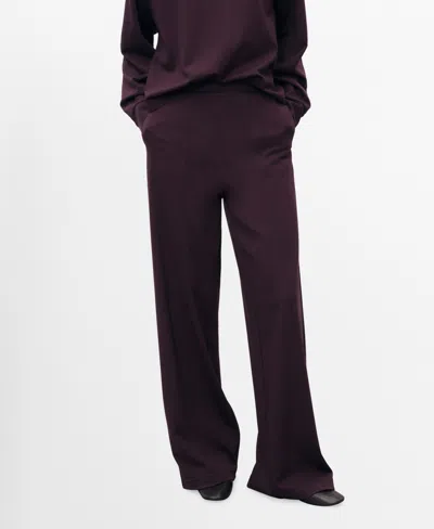 Mango Jogger Pants With Elastic Waist In Purple