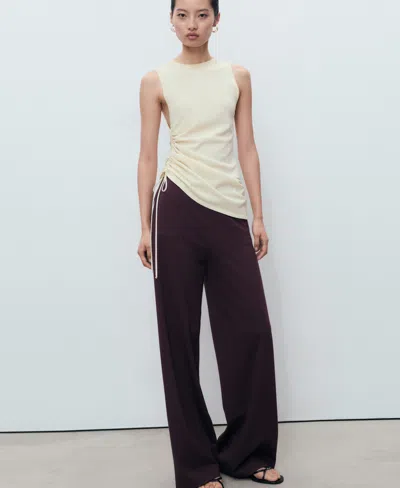 Mango Jogger Pants With Elastic Waist In Purple
