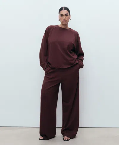 Mango Jogger Pants With Elastic Waist In Purple