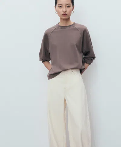 Mango Crewneck Sweatshirt In Green