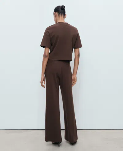 Mango Women's Straight-fit Cotton Pants In Brown