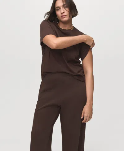 Mango Women's Straight-fit Cotton Pants In Brown