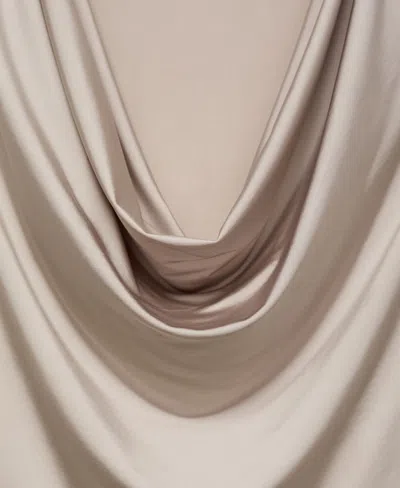 Mango Bodysuit With Draped Neckline Light/pastel Grey In Neutral