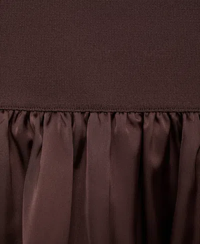 Mango Combined Fabric Top With Crossed Back Brown In Brown