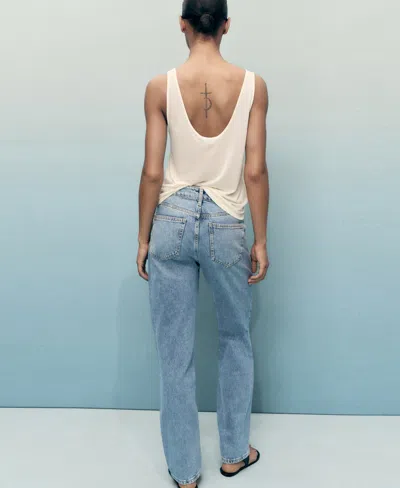 Mango Women's Matilda Medium-rise Straight-fit Jeans In Blue