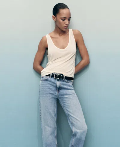 Mango Women's Matilda Medium-rise Straight-fit Jeans In Blue