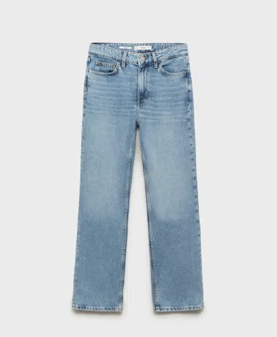 Mango Women's Matilda Medium-rise Straight-fit Jeans In Blue