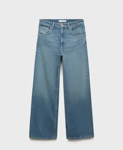 Mango Women's Mid-rise Straight Jeans In Blue