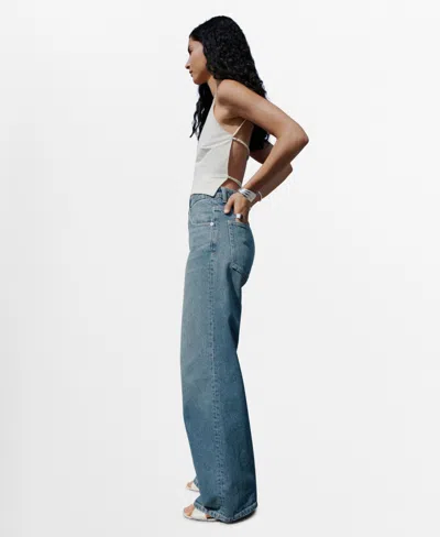 Mango Women's Mid-rise Straight Jeans In Blue
