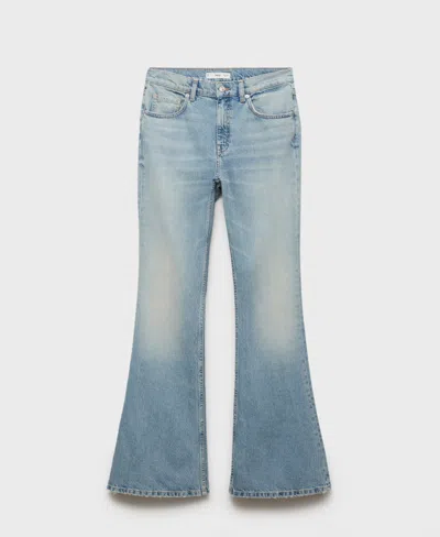 Mango Women's Mid-rise Flared Jeans In Blue