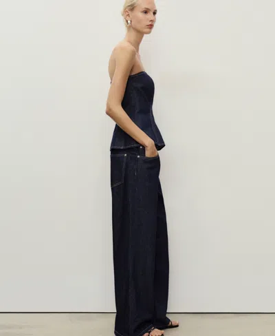 Mango Women's Straight-fit Belt Jeans In Blue