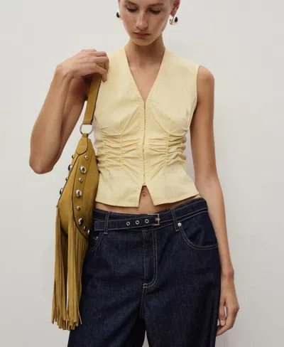 Mango Women's Straight-fit Belt Jeans In Blue