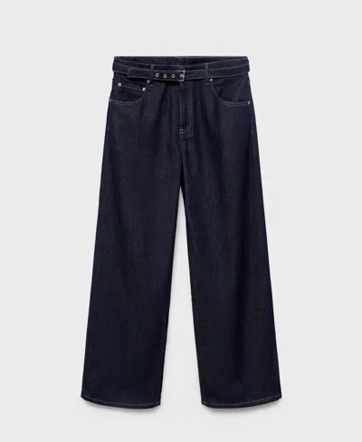 Mango Women's Straight-fit Belt Jeans In Blue