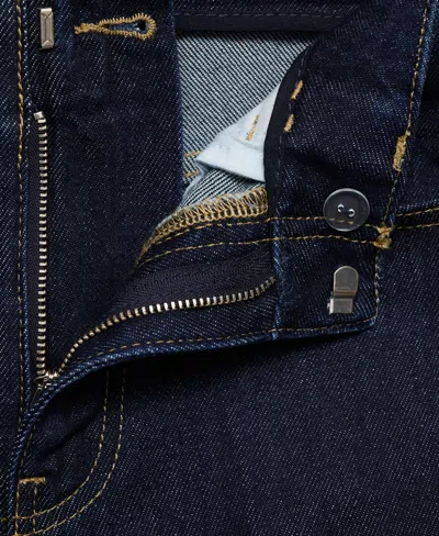 Mango Wide Leg Denim Bermuda Shorts In Blue