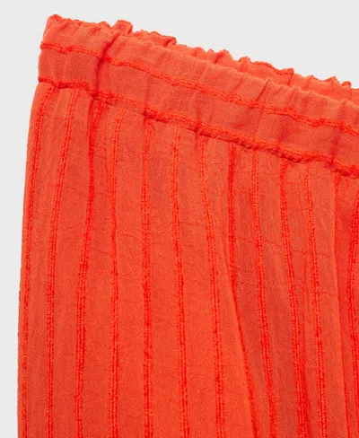 Mango Women's Straight-leg Crinkled-effect Pants In Orange