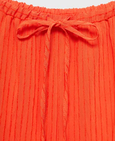Mango Women's Straight-leg Crinkled-effect Pants In Orange
